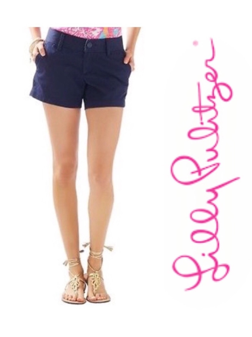 Lilly Pulitzer Navy Blue The Callahan Shorts Size 12